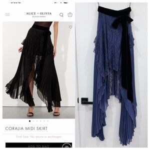 Alice + Olivia Women's Blue Coralia Midi Skirt